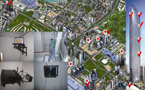 深圳地区已落实实测高层建筑分布图（右侧为京基100大厦）